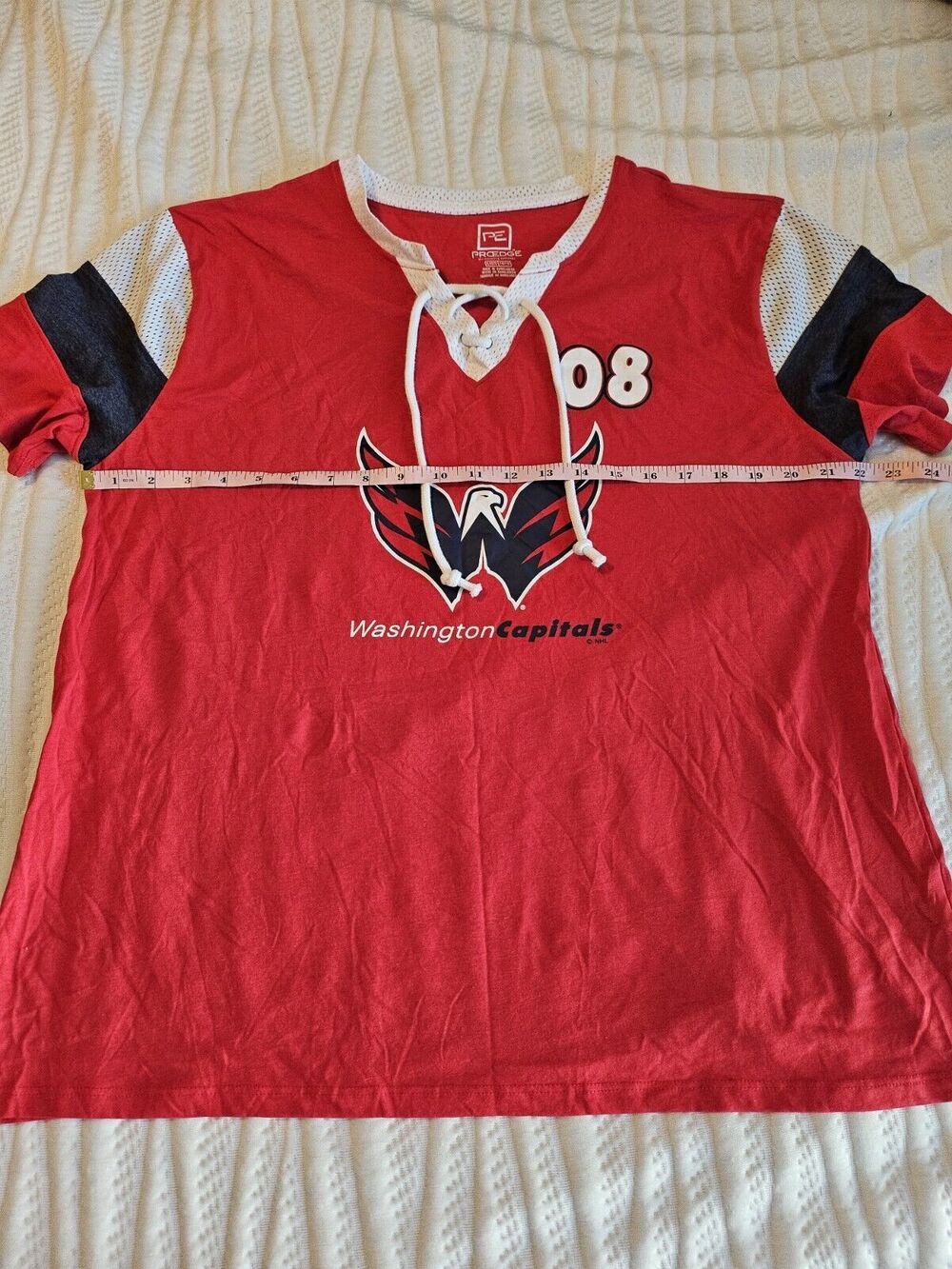 NHL Washington Capitals Women Hockey Short Sleeve Shirt # 08 XL 16/18 Ovechkin